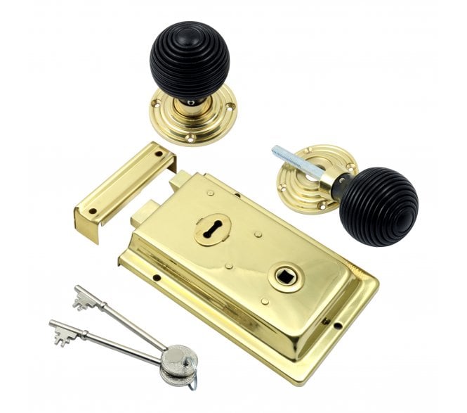Prima Radiator Knobs Prima Flanged Rim Lock Polished Brass | Handles4Homes
