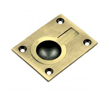 Prima Flush Ring Pull - Antique Brass