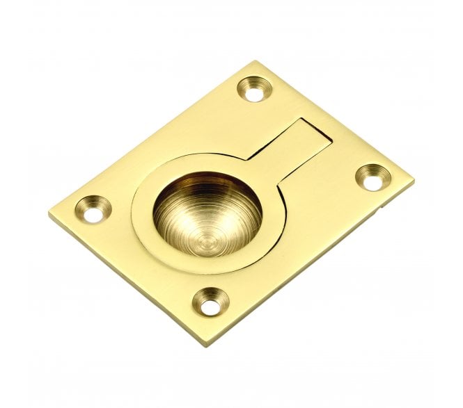 Prima Flush Ring Pull - Polished Brass