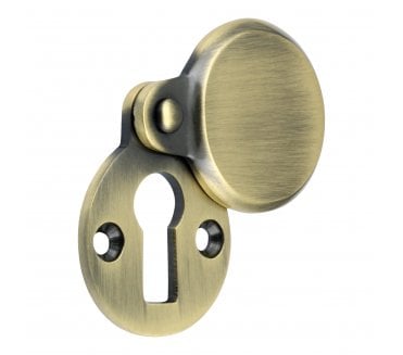 Prima Heavy Covered Standard Keyhole Escutcheon - Antique Brass