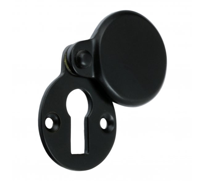 Prima Heavy Covered Standard Keyhole Escutcheon - Matt Black