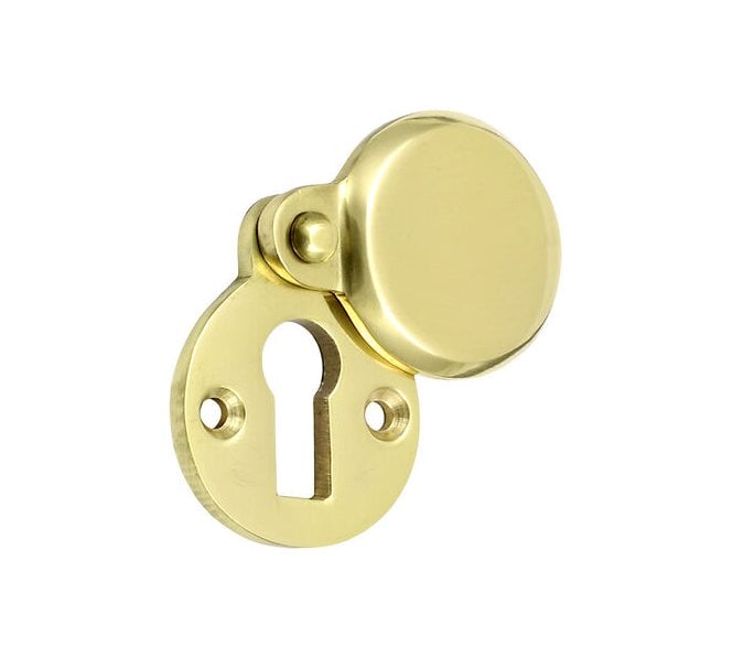 Prima Heavy Covered Standard Keyhole Escutcheon - Polished Brass