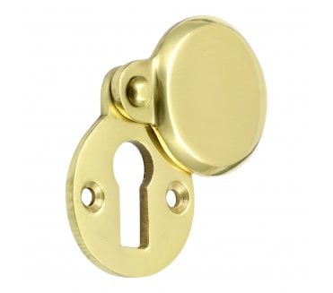Prima Heavy Covered Standard Keyhole Escutcheon - Unlacquered Brass