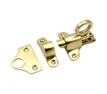 Prima Heavy Duty Fanlight Catch - Polished Brass