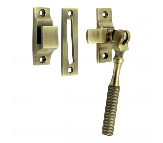 Prima Knurled End Casement Fastener - Antique Brass