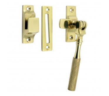 Prima Knurled End Casement Fastener - Polished Brass