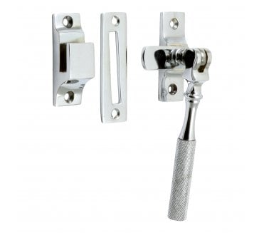 Prima Knurled End Casement Fastener - Polished Chrome