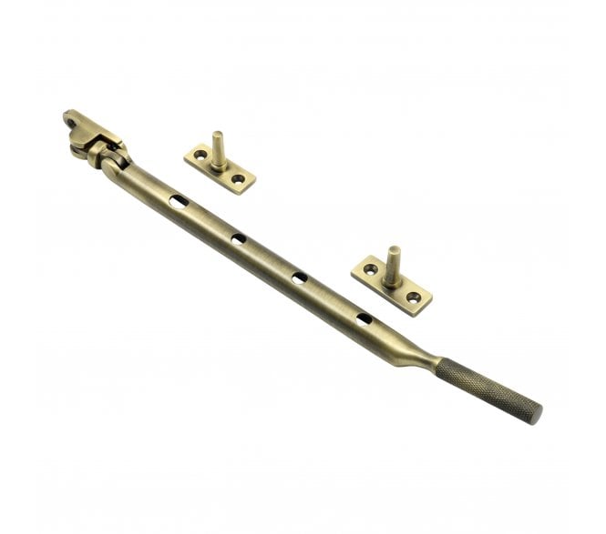 Prima Knurled End Casement Window Stay - Antique Brass