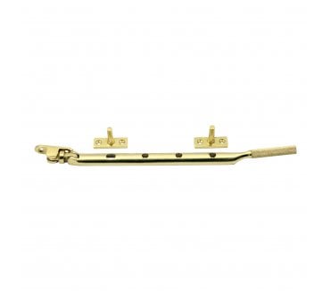Prima Knurled End Casement Window Stay - Polished Brass