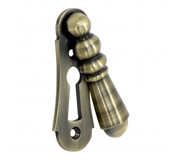 Prima Large Lady Standard Keyhole Escutcheon Cover - Antique Brass -