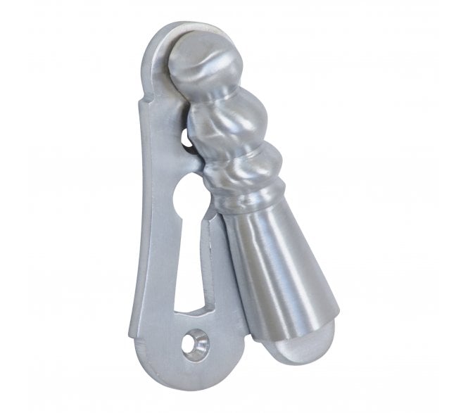 Prima Large Lady Standard Keyhole Escutcheon Cover - Satin Chrome