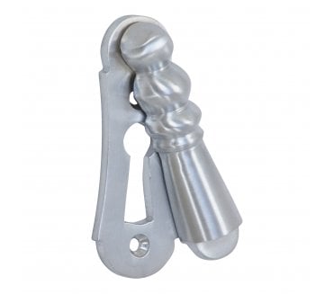 Prima Large Lady Standard Keyhole Escutcheon Cover - Satin Chrome