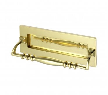 Prima Letter Plate with Grab Handle - 254mm x 101mm - Polished Brass