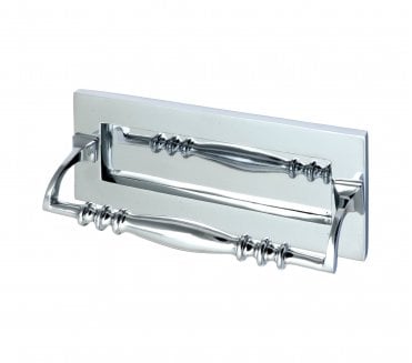 Prima Letter Plate with Grab Handle - 254mm x 101mm - Polished Chrome