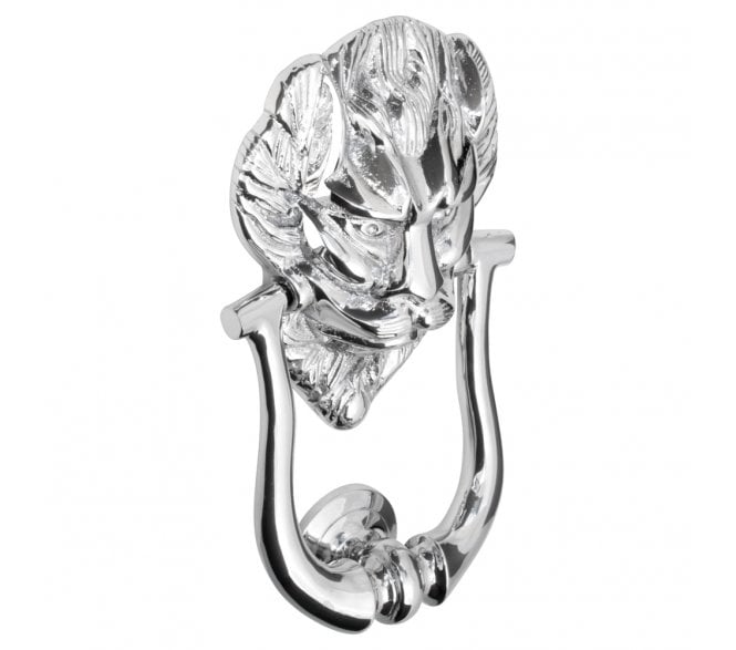 Prima Lion Head Door Knocker - Polished Chrome