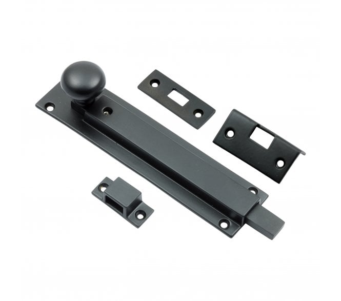 Prima MB2017 Straight Locking Door Bolt - Matt Black
