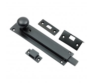 Prima MB2017 Straight Locking Door Bolt - Matt Black