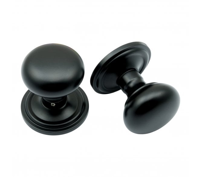 Prima MB2029 Solid Brass Mushroom Concealed Door Knobs - Matt Black