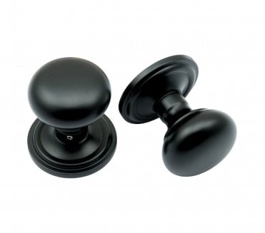 Prima MB2029 Solid Brass Mushroom Concealed Door Knobs - Matt Black