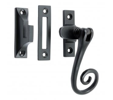 Prima Monkey Tail Casement Window Fastener - Matt Black