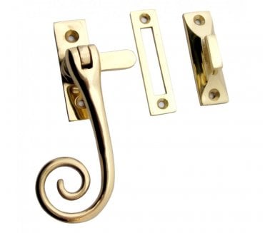 Prima Monkey Tail Casement Window Fastener - Polished Brass