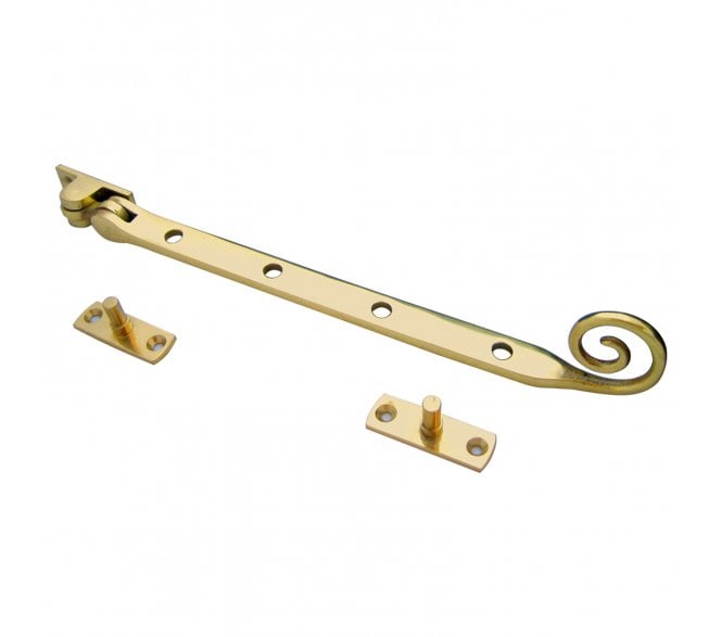 Prima Monkey Tail Casement Window Stay - Polished Brass