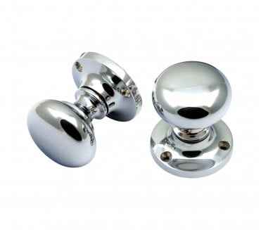 Prima Mushroom Mortice Knobs - Polished Chrome