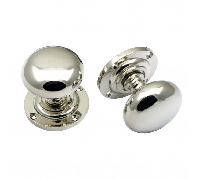 Prima Mushroom Mortice Knobs - Polished Nickel