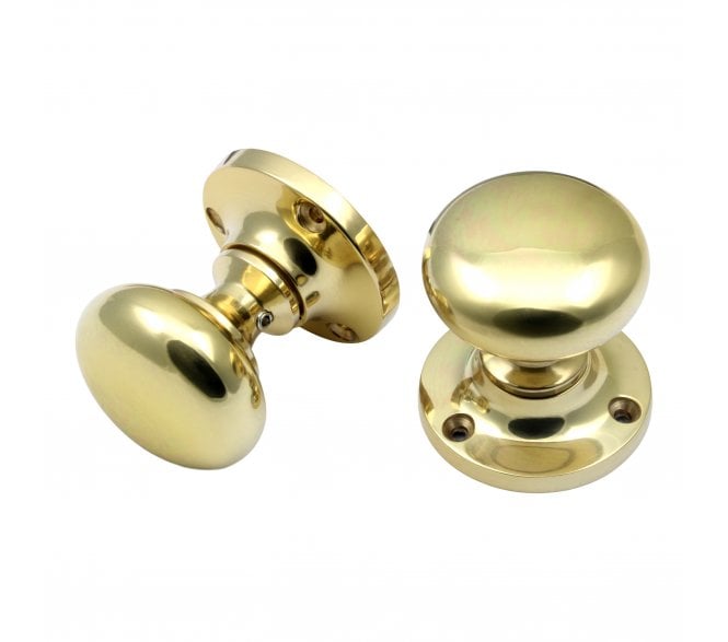 Prima Mushroom Mortice Knobs - Unlacquered Brass