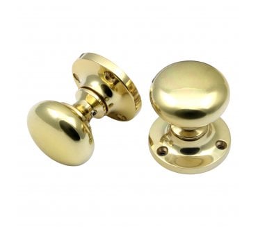 Prima Mushroom Mortice Knobs - Unlacquered Brass