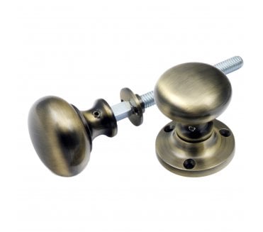 Prima Mushroom Rim Knobs - Antique Brass