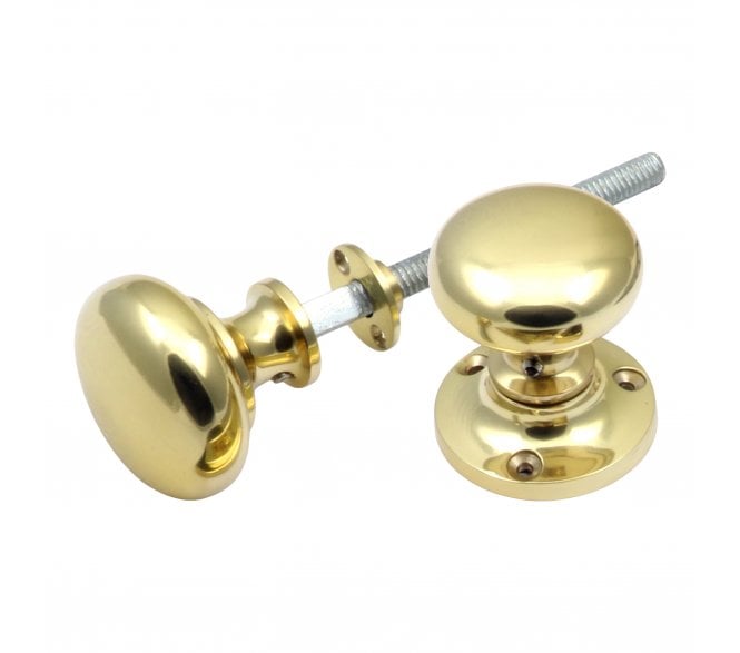 Prima Mushroom Rim Knobs - Polished Brass