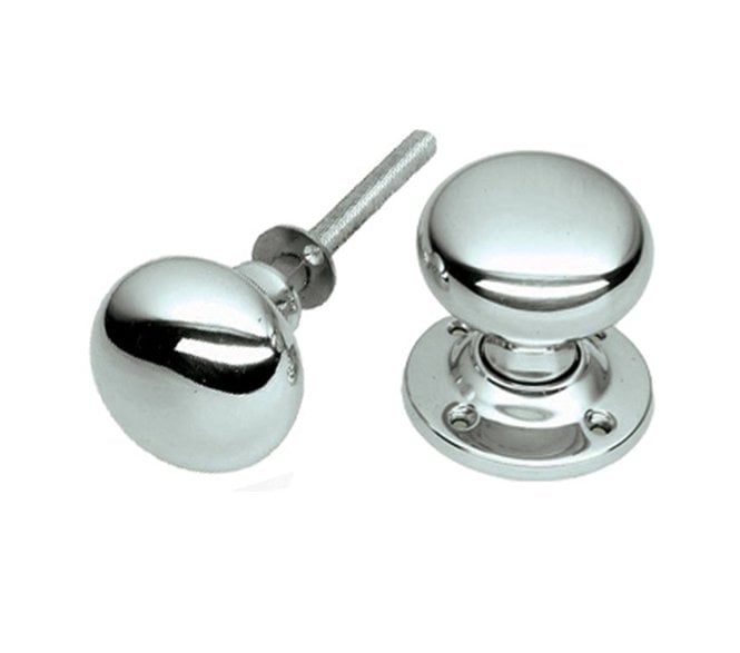 Prima Mushroom Rim Knobs - Polished Chrome