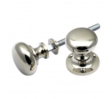 Prima Mushroom Rim Knobs - Polished Nickel