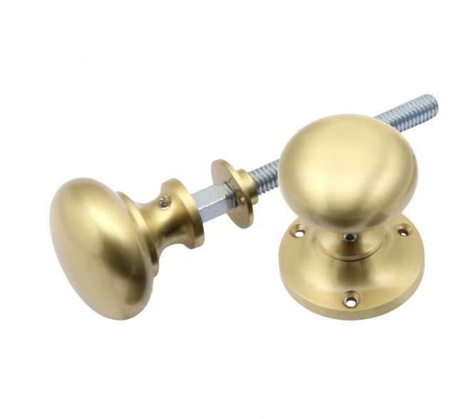 Prima Mushroom Rim Knobs - Satin Brass