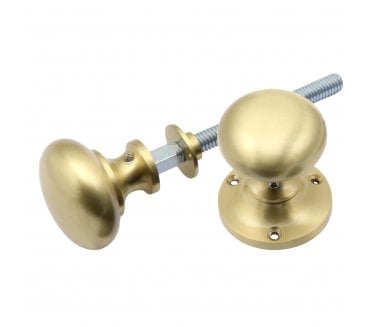 Prima Mushroom Rim Knobs - Satin Brass