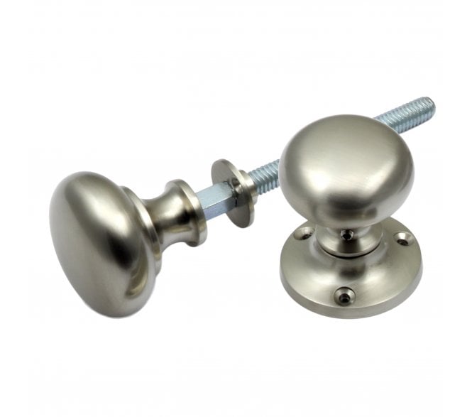 Prima Mushroom Rim Knobs - Satin Nickel