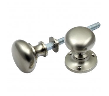 Prima Mushroom Rim Knobs - Satin Nickel