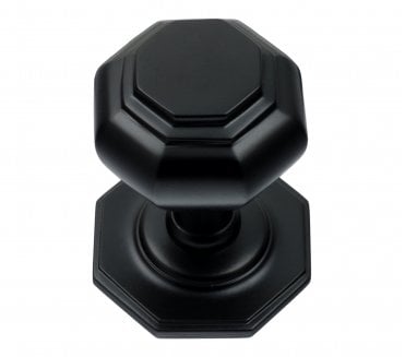Prima Octagonal Centre Door Knob - Matt Black