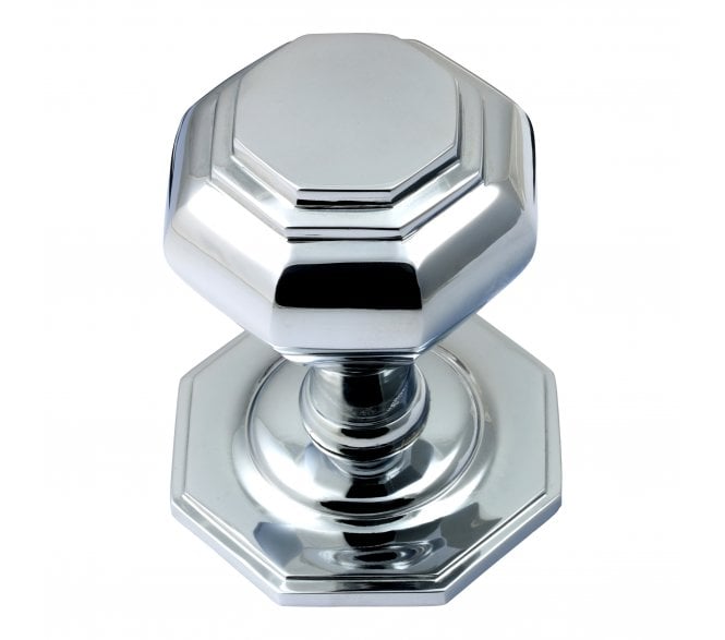 Prima Octagonal Centre Door Knob - Polished Chrome