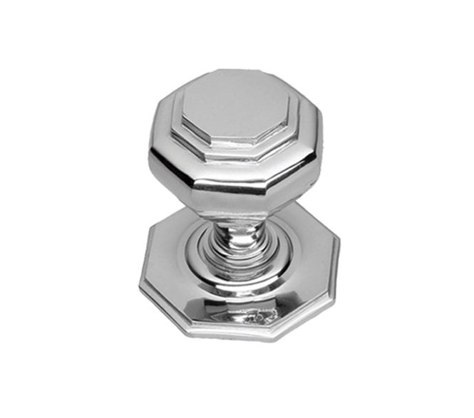 Prima Octagonal Centre Door Knob - Polished Chrome
