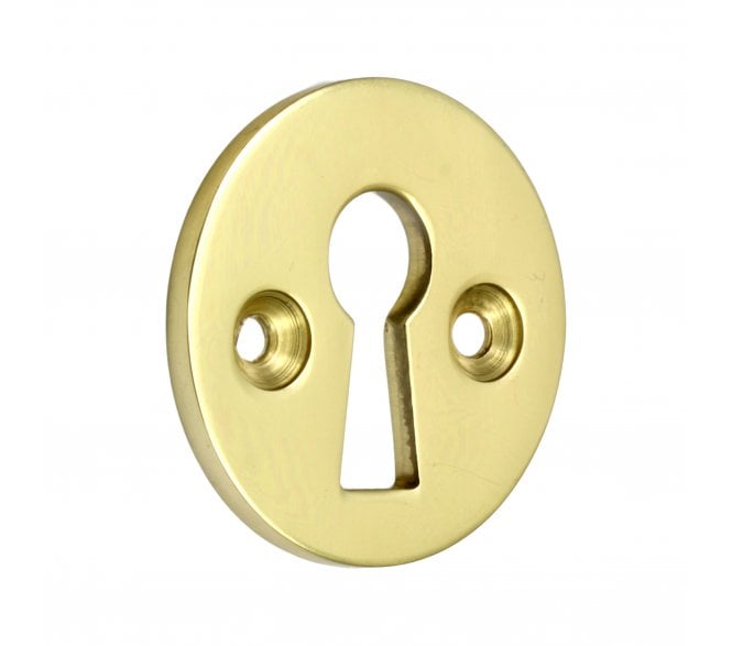 Prima Open Standard Keyhole Escutcheon - Polished Brass
