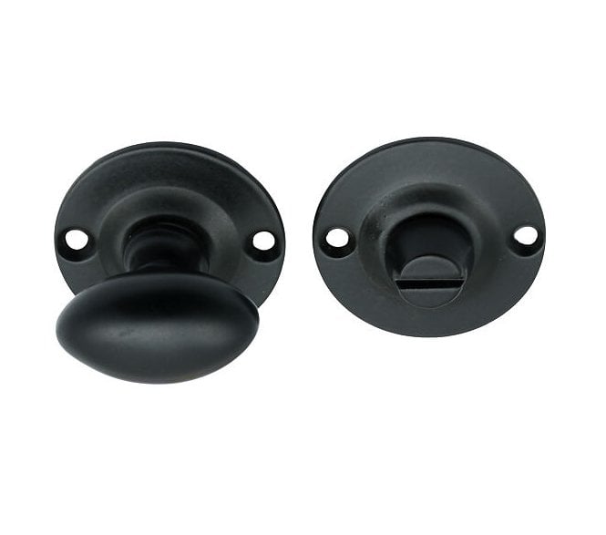 Prima Oval Bathroom Thumbturn & Release Set - Matt Black