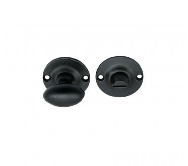 Prima Oval Bathroom Thumbturn & Release Set - Matt Black