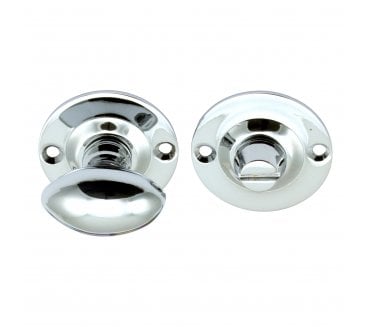 Prima Oval Bathroom Thumbturn & Release Set - Polished Chrome