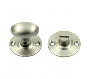 Prima Oval Bathroom Thumbturn & Release Set - Satin Nickel