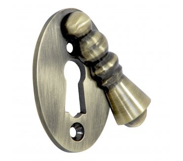Prima Oval Lady Standard Keyhole Escutcheon Cover - Antique Brass