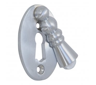 Prima Oval Lady Standard Keyhole Escutcheon Cover - Satin Chrome