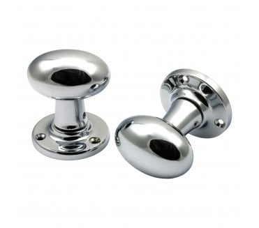 Prima Oval Mortice Knobs - Polished Chrome