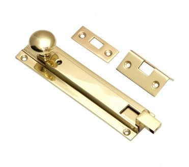 Prima PB2000 Cranked Locking Door Bolt - Polished Brass